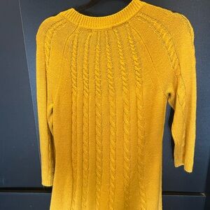 Sweater dress! Mustard yellow and comfortable!